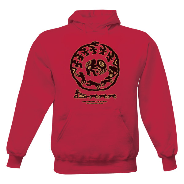 Pánská mikina s kapucí Just Hoods s potiskem Musher´s life-hoody