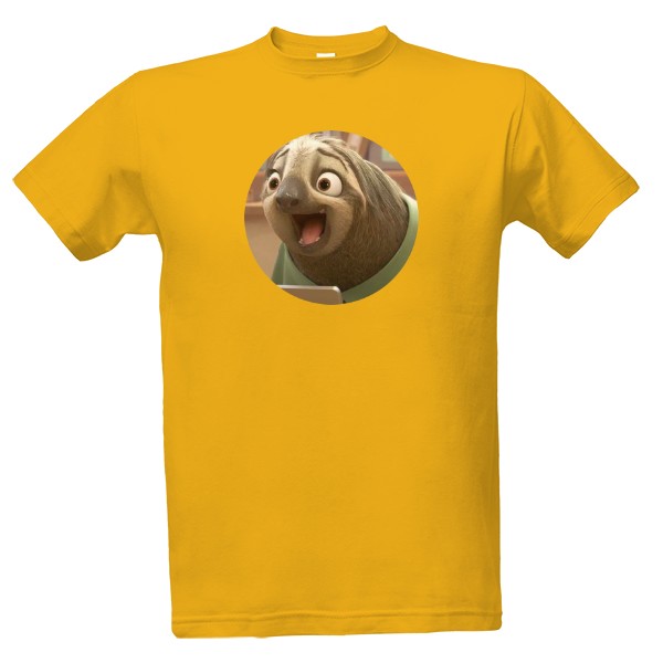 Tričko s potiskem Šťastný, veselý lenochod